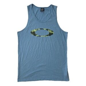 Oakley Blue Tank Top Men's Extra Small Gym Fitness Regular Fit Camo Logo